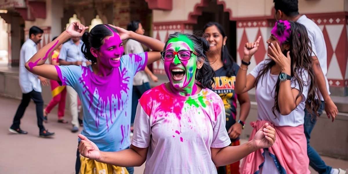 Holi Hustle players celebrating at a community event in Jaipur